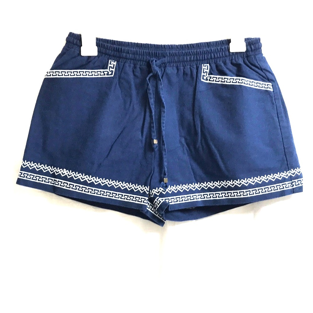 Navy blue printed shorts